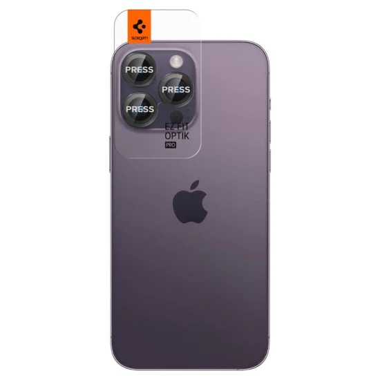 Протектор за камера за iPhone 14 Pro / iPhone 14 Pro Max (комплект 2) - Spigen Glas.tR Optik EZ Fit Pro - Черен