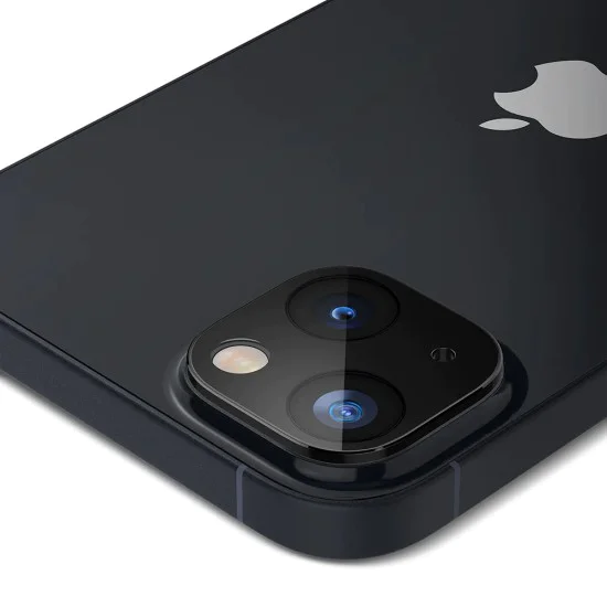 Протектор за камера за iPhone 14 / iPhone 14 Plus - Пълно стъкло за камера - черен