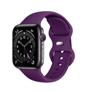 Каишка за часовник за Apple Watch 1/2/3/3/4/4/5/5/5/6/6/7/8/7/8/9/10/SE/SE/SE 2/Ultra/Ultra 2 (42/44/45/46/49 мм) - Каишка за часовник (W031) - Тъмно лилаво