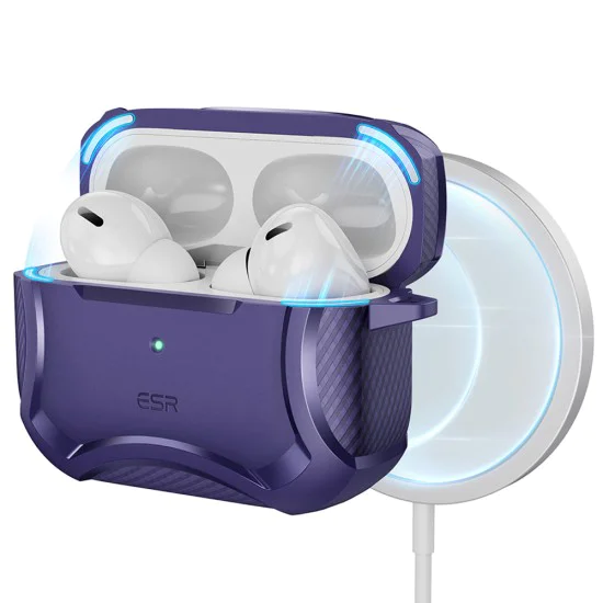 Калъф за Apple AirPods Pro 1/2 - ESR Cyber ​​Armor Tough HaloLock - Лилав