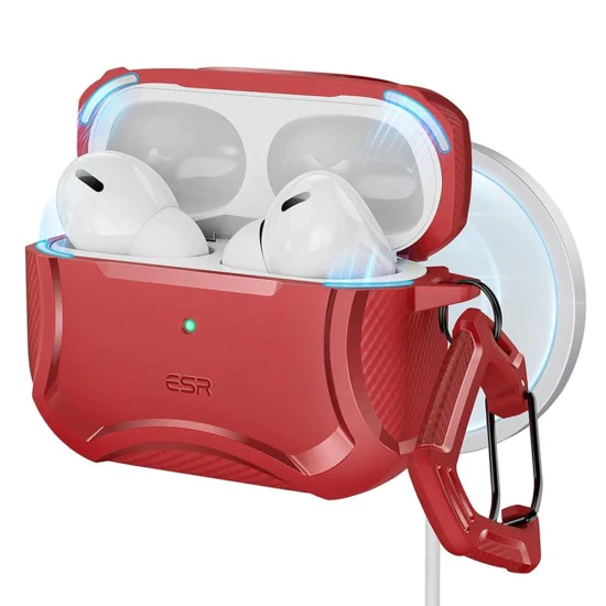 Калъф за Apple AirPods Pro 1/2 - ESR Cyber ​​Armor Tough HaloLock - Червен
