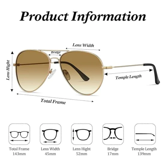 Слънчеви очила унисекс - (3025) - златни / кафяви