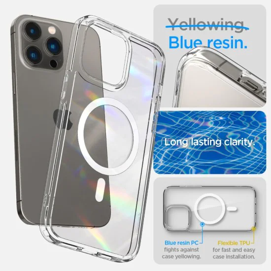 Калъф за iPhone 14 Pro - Spigen - Ultra Hybrid MagSafe - Бял