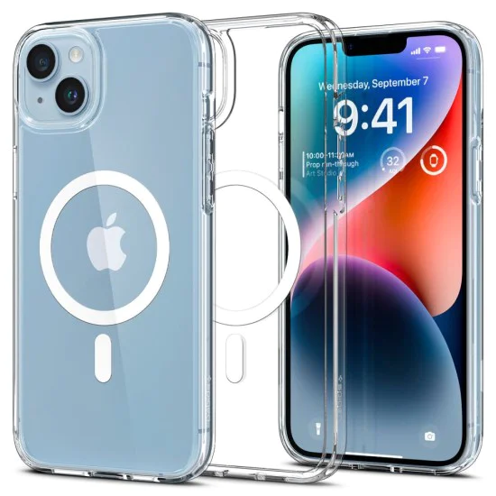 Калъф за iPhone 14 - Spigen - Ultra Hybrid MagSafe - Бял
