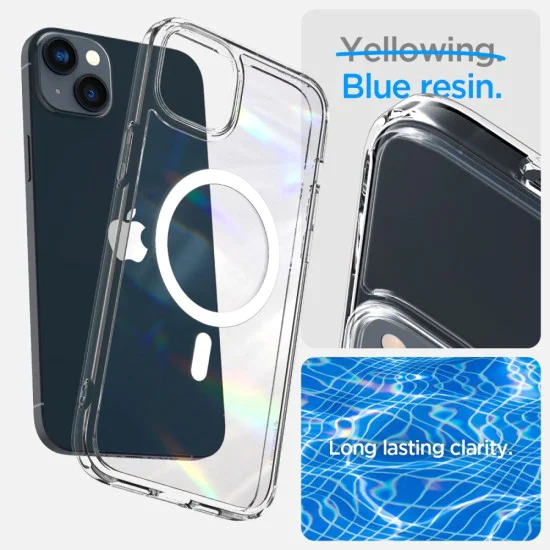 Калъф за iPhone 14 - Spigen - Ultra Hybrid MagSafe - Бял