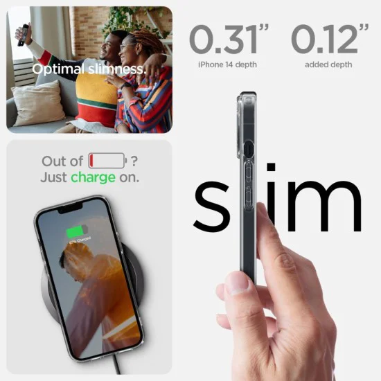 Калъф за iPhone 14 - Spigen - Ultra Hybrid - Crystal Clear