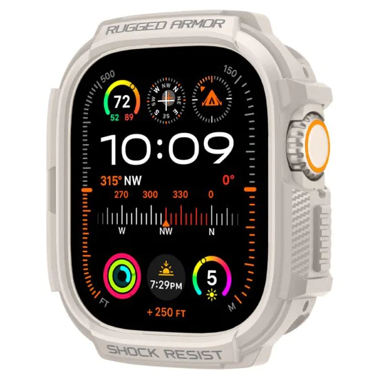 Протектор за Apple Watch Ultra / Ultra 2 - Spigen - Rugged Armor - Dune Beige