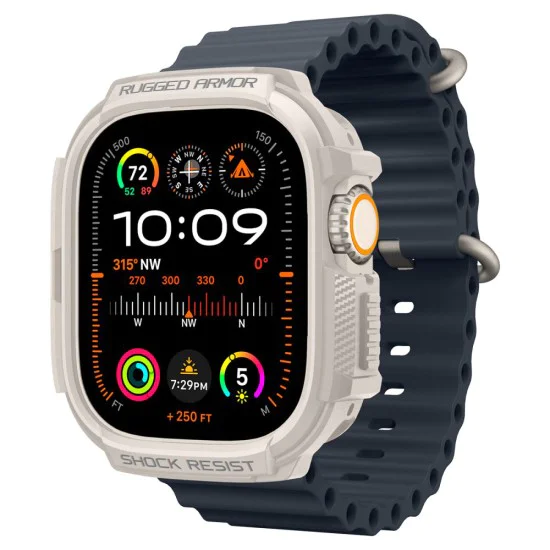 Протектор за Apple Watch Ultra / Ultra 2 - Spigen - Rugged Armor - Dune Beige