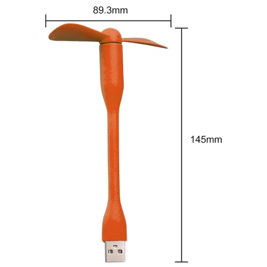 Преносим USB вентилатор, 5V - (TUF1) - оранжев