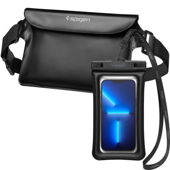 Подводен калъф + чанта - Spigen Waist Bag & Waterproof Case A621 - Черен