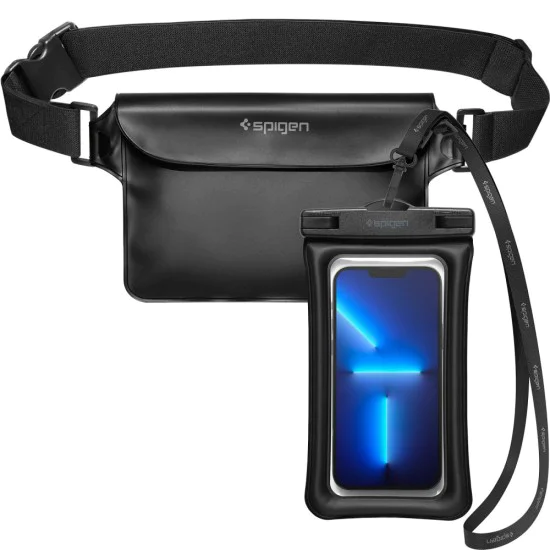 Подводен калъф + чанта - Spigen Waist Bag & Waterproof Case A621 - Черен