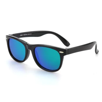 Слънчеви очила – Techsuit Polarised (D802) – Детски, Поляризирани, UV защита – Черни / Зелени