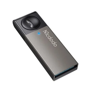 Адаптер за кола Mcdodo (OT-8250) - USB, с вграден мултифункционален бутон, цинкова сплав, BT V5.0, свързване на 2 телефона - Черен
