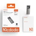Адаптер за кола Mcdodo (OT-8250) - USB, с вграден мултифункционален бутон, цинкова сплав, BT V5.0, свързване на 2 телефона - Черен