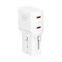 Адаптер за пътуване 3mk Travel Adapter incharge® Globe - US/EU/AUS/UK контакти, 2x Type-C, 45W GaN PD, QC4+ PPS SCP - Бял