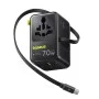 Адаптер за пътуване Baseus EnerCore CG11 (E0307E00) - с прибиращ се Type-C кабел, GaN6, 2x AC, 2x USB, USB-C, 70W - Черен