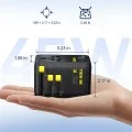 Адаптер за пътуване Baseus PicoGo AG11 (E0307F00) - с прибиращ се Type-C кабел, 2x AC, 2x USB, USB-C, 45W, универсален - Черен