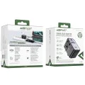 Адаптер за пътуване Z1 – Acefast, 3x Type-C, 2x USB, GaN, EU/UK/AUS/US, PD75W, многофункционално бързо зарядно устройство – черно