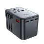 Адаптер за пътуване Z1 – Acefast, 3x Type-C, 2x USB, GaN, EU/UK/AUS/US, PD75W, многофункционално бързо зарядно устройство – черно