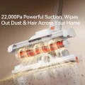 Акумулаторна прахосмукачка Deerma VCAD114 (DEM-G40s Max) - със зелена светлина, HEPA, LED, 22.000Pa, 180W, 2200mAh, 0.5L - Бял