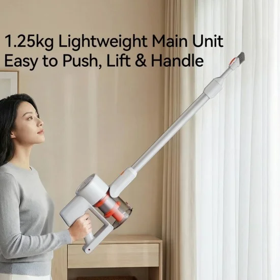 Акумулаторна прахосмукачка Deerma VCAD114 (DEM-G40s Max) - със зелена светлина, HEPA, LED, 22.000Pa, 180W, 2200mAh, 0.5L - Бял