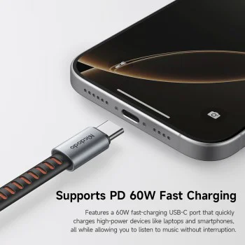 Аудио адаптер Mcdodo (CA-3120) - USB-C към USB-C и DC 3.5mm, PD60W, Premium Sound Quality, Алуминиева сплав/Найлон, 0.1м - Сив