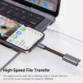 Аудио адаптер Mcdodo (CA-4870) - Lightning към Type-C, 2A, 24W, 480Mbps, OTG, Бързо зареждане, Функция за разговор, 0.1м - Сив