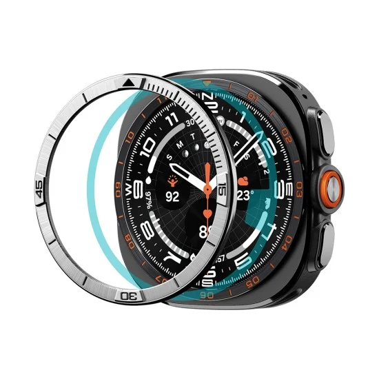 Безел Spigen Bezel Tune Pilot (ACS11616) - Samsung Galaxy Watch Ultra 2, неръждаема стомана - Сребрист