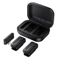 Безжичен брошка микрофон Borofone Lemai (BFK17) (2 броя в комплект) - USB-C, калъф за зареждане, шумопотискане, ненасочен - Черен