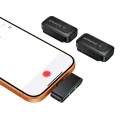 Безжичен брошка микрофон Borofone Lemai (BFK17) (2 броя в комплект) - USB-C, калъф за зареждане, шумопотискане, ненасочен - Черен