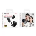 Безжичен брошка микрофон Borofone Lemai (BFK17) (2 броя в комплект) - USB-C, калъф за зареждане, шумопотискане, ненасочен - Черен