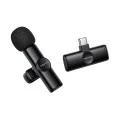 Безжичен брошка микрофон Borofone Winner (BFK16) - USB-C, ненасочен, шумопотискане, Plug&Play - Черен