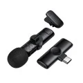 Безжичен брошка микрофон Borofone Winner (BFK16) - USB-C, ненасочен, шумопотискане, Plug&Play - Черен