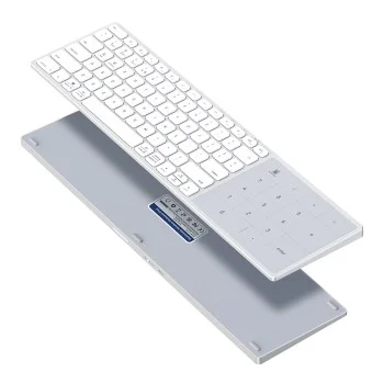 Безжична клавиатура Dux Ducis Keyboard LK Series - Bluetooth 5.0, универсална, USB-C, 500mAh, английска подредба - Бял