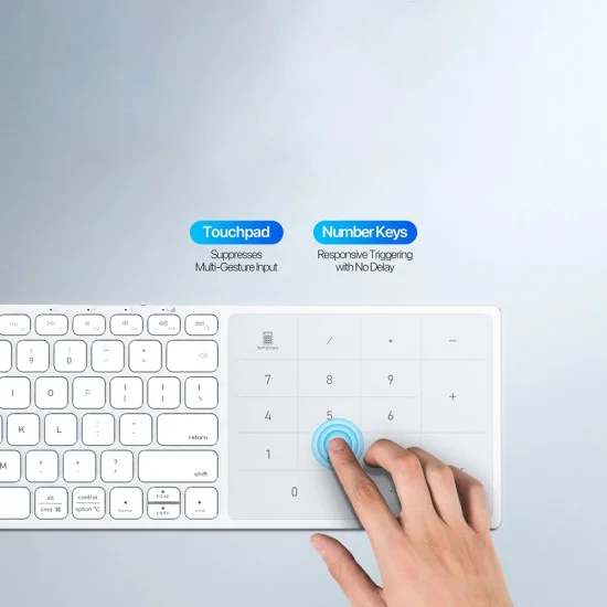 Безжична клавиатура Dux Ducis Keyboard LK Series - Bluetooth 5.0, универсална, USB-C, 500mAh, английска подредба - Черен