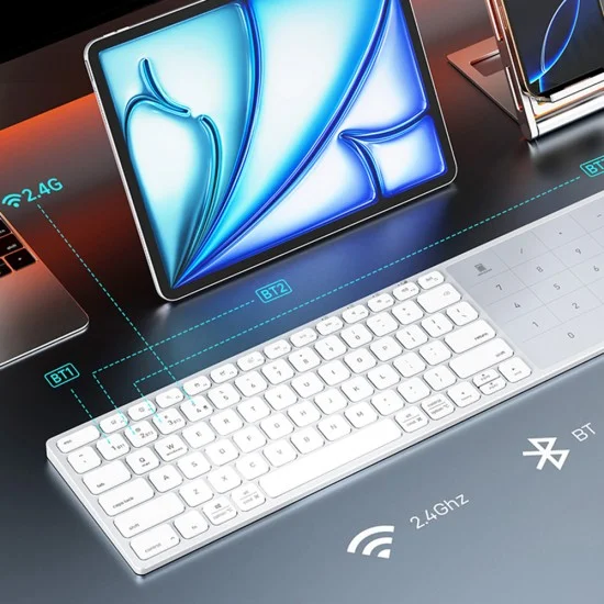 Безжична клавиатура Dux Ducis Keyboard LK Series - Bluetooth 5.0, универсална, USB-C, 500mAh, английска подредба - Черен