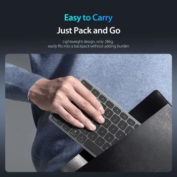 Безжична клавиатура Dux Ducis Keyboard LK Series - Mini, Bluetooth 5.0, универсална, USB-C, 180mAh, английска подредба - Бял