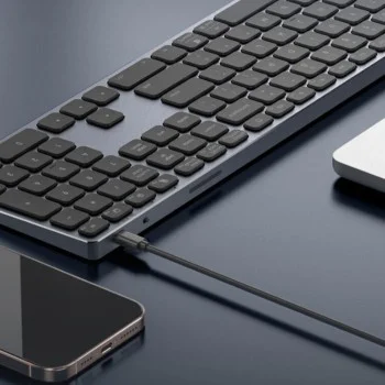 Безжична клавиатура Dux Ducis Keyboard LK Series - Standard, Bluetooth 5.0, универсална, USB-C, 180mAh, английска подредба - Бял
