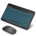 Безжична клавиатура и мишка Techsuit AirCombo (WKM1) - за гейминг, Bluetooth, 7 цвята, 1600 DPI, Type-C - Черни
