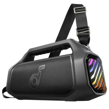Безжична колонка Wireless Speaker SoundCore Boom 2 Plus (A3134012) - Bluetooth 5.3, 140W, BassUp 2.0, IPX7, RGB Светлини - Anker - Черен