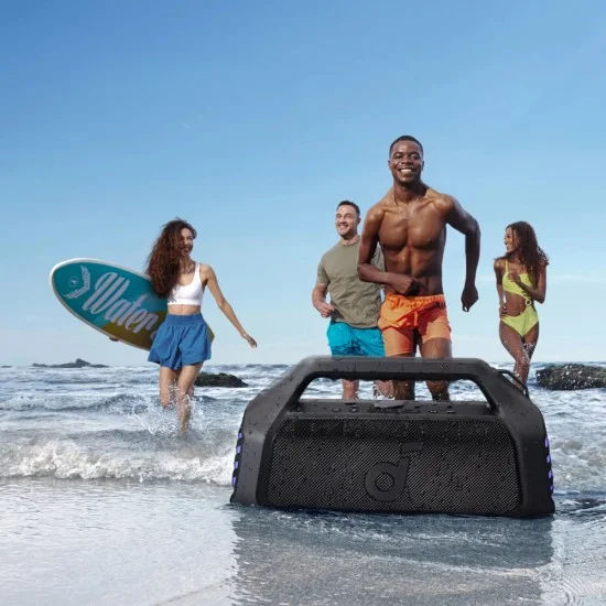 Безжична колонка Wireless Speaker SoundCore Boom 2 Plus (A3134032) - с вградена външна батерия, Bluetooth 5.3, 140W, IPX7, RGB Светлини - Anker - Син