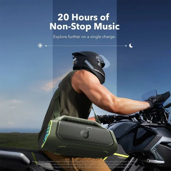 Безжична колонка Wireless Speaker SoundCore Boom 2 Plus (A3134062) - Bluetooth 5.3, 140W, BassUp 2.0, IPX7, RGB Светлини - Anker - Зелен