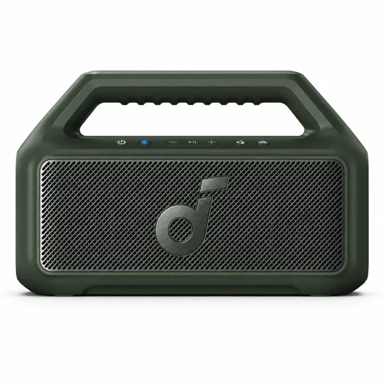 Безжична колонка Wireless Speaker Soundcore Boom 2 (A3138062) - Bluetooth 6.0, RGB Светлини, IPX7, 80W, BassUp 2.0 - Anker - Зелен