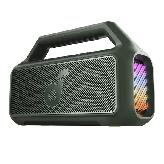 Безжична колонка Wireless Speaker Soundcore Boom 2 (A3138062) - Bluetooth 6.0, RGB Светлини, IPX7, 80W, BassUp 2.0 - Anker - Зелен