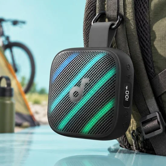 Безжична колонка Wireless Speaker Soundcore Boom Go 3i (D5103010) - Bluetooth 6.0, Индикатор за батерия, BassUp 2.0, IP68, 15W - Anker - Черен