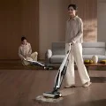 Безжична прахосмукачка Deerma Cordless Vacuum Cleaner (VX100) - за сухо и мокро почистване, 18000Pa, 0.6L - Бяла