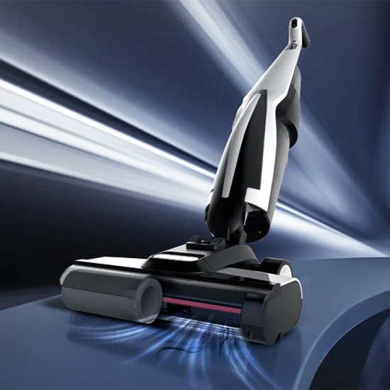 Безжична прахосмукачка Deerma Cordless Vacuum Cleaner (VX100) - за сухо и мокро почистване, 18000Pa, 0.6L - Бяла