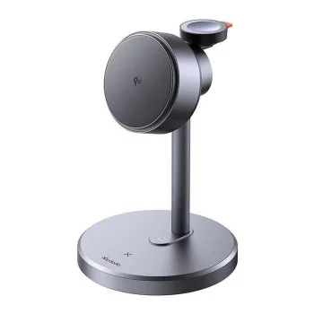 Безжична станция за зареждане Mcdodo Black Swan Series (CH-2460) - магнитна, за iPhone/iWatch/Earbuds, 22.5W, Qi2 - Сива