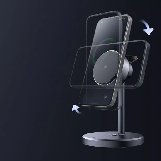 Безжична станция за зареждане Mcdodo Black Swan Series (CH-2460) - магнитна, за iPhone/iWatch/Earbuds, 22.5W, Qi2 - Сива