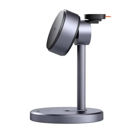Безжична станция за зареждане Mcdodo Black Swan Series (CH-2460) - магнитна, за iPhone/iWatch/Earbuds, 22.5W, Qi2 - Сива